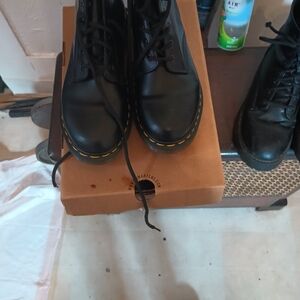 Dr. Martens Black Boots with Yellow Accents